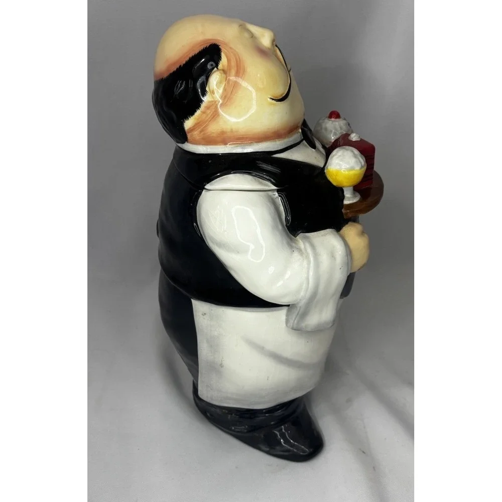 Vintage T. Flickinger Certified International Ceramic Butler/Waiter Cookie Jar